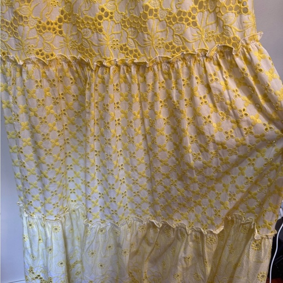 Lilly Pulitzer Kyla Maxi Dress SZ 2 St.Tropez Yellow Garden Floral Eyelet - Picture 8 of 15